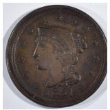 1851 LARGE CENT  GEM BROWN UNC