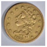 1839-O $2 1/2 GOLD  XF