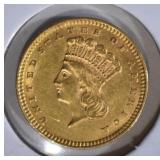 1859 $1 DOLLAR GOLD  CH BU