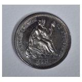 1861 SEATED LIBERTY HALF DIME  GEM PROOF