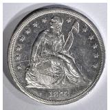 1842 SEATED DOLLAR AU SCRATCHED OBV. 1842 SEATED DOLLAR AU SCRATCHED OBV.