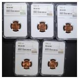 5 - 1975 LINCOLN CENTS NGC MS66RD 5 - 1975 LINCOLN CENTS NGC MS66RD
