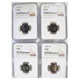 1957, 1958, 1961, 1963 JEFFERSON 5c NGC 1957, 1958, 1961, 1963 JEFFERSON 5c NGC
