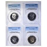 4 1972-S KENNEDY HALVES PCGS PR69