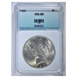 1923 PEACE DOLLAR EMGC GEM BU 1923 PEACE DOLLAR EMGC GEM BU