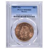 1957 MEXICO 50 CENTAVOS PCGS MS65RD 1957 MEXICO 50 CENTAVOS PCGS MS65RD