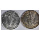 1- '45, 1- '45S WALKING LIBERTY HALF DOLLARS 1- '45, 1- '45S WALKING LIBERTY HALF DOLLARS