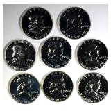8-PROOF 1962 FRANKLIN HALF DOLLARS 8-PROOF 1962 FRANKLIN HALF DOLLARS