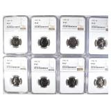 8 JEFFERSON NICKELS NGC PF-67 8 JEFFERSON NICKELS NGC PF-67