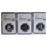 3 - 1961 FRANKLIN HALF DOLLARS NGC 3 - 1961 FRANKLIN HALF DOLLARS NGC