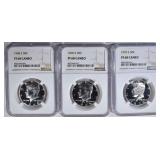 3 CAMEO PROOF KENNEDY HALVES NGC PF-68 CAMEO 3 CAMEO PROOF KENNEDY HALVES NGC PF-68 CAMEO