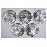 5-BU 2000 AMERICAN SILVER EAGLES