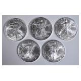 5-BU 2004 AMERICAN SILVER EAGLES 5-BU 2004 AMERICAN SILVER EAGLES