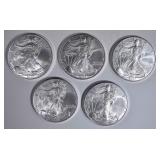 5-BU 2007 AMERICAN SILVER EAGLES