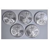 5-BU 2008 AMERICAN SILVER EAGLES 5-BU 2008 AMERICAN SILVER EAGLES