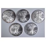 4-2009 & 1-2010 BU AMERICAN SILVER EAGLES 4-2009 & 1-2010 BU AMERICAN SILVER EAGLES