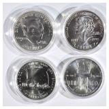 4 - BU COMMEM SILVER DOLLARS 4 - BU COMMEM SILVER DOLLARS