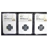 3 - 1943 LINCOLN STEEL CENTS NGC MS65 3 - 1943 LINCOLN STEEL CENTS NGC MS65