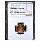1967 SMS LINCOLN CENT NGC MS67RD 1967 SMS LINCOLN CENT NGC MS67RD