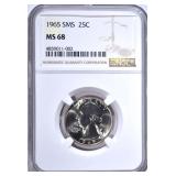 1965 SMS WASHINGTON QTR NGC MS68 1965 SMS WASHINGTON QTR NGC MS68