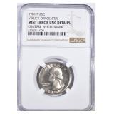 1981-P MINT ERROR WASH. QUARTER NGC UNC details 1981-P MINT ERROR WASH. QUARTER NGC UNC details