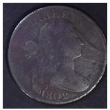 1802 DRAPED BUST LARGE CENT, FINE S-239 1802 DRAPED BUST LARGE CENT, FINE S-239
