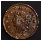 1827 LARGE CENT, CH BU