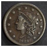 1838 LARGE CENT, XF