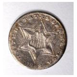 1858 3-CENT SILVER, AU 1858 3-CENT SILVER, AU