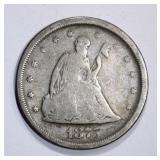 1875-S 20-CENT PIECE, VG/FINE NICE