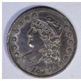 1834 CAPPED BUST HALF DIME  AU