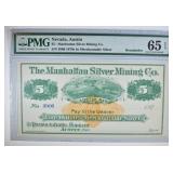 1870's $5 MANHATTAN SILVER MINING CO. 1870's $5 MANHATTAN SILVER MINING CO.