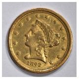 1842-O $2 1/2 GOLD LIBERTY  AU/UNC