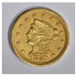 1847-O $2 1/2 GOLD LIBERTY  UNC