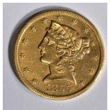 1855-S $5 GOLD LIBERTY  CH AU