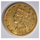 1858-O $10 GOLD LIBERTY  AU