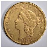 1876-CC $20 GOLD LIBERTY  BU