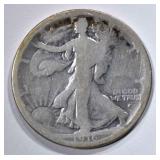 1916-S WALKING LIBERTY HALF DOLLAR  VG