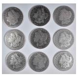 9-CIRC MORGAN DOLLARS 9-CIRC MORGAN DOLLARS