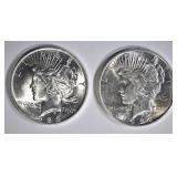 1922 & 23 CH BU PEACE DOLLARS