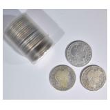 23-MIXED DATE CIRC BARBER HALF DOLLARS 23-MIXED DATE CIRC BARBER HALF DOLLARS