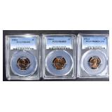 1968-S, 69-S, 71-S LINCOLN CENTS PCGS PR-68 RD