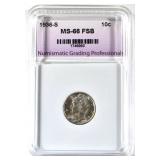 1936-S MERCURY DIME, NGP SUPERB GEM BU FSB