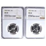 1966 & 1967 SMS QUARTERS NGC MS68 1966 & 1967 SMS QUARTERS NGC MS68