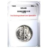 1943 WALKING LIBERTY HALF DOLLAR, TDCS SUPERB GEM 1943 WALKING LIBERTY HALF DOLLAR, TDCS SUPERB GEM