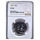 1957 FRANKLIN HALF DOLLAR, NGC PF-69 1957 FRANKLIN HALF DOLLAR, NGC PF-69