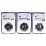 1959, 60 & 61 FRANKLIN HALF DOLLARS, NGC PF-67 1959, 60 & 61 FRANKLIN HALF DOLLARS, NGC PF-67