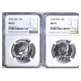 1965 & 1966 SMS KENNEDY HALF DOLLARS 1965 & 1966 SMS KENNEDY HALF DOLLARS