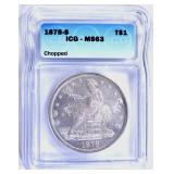 1878-S TRADE DOLLAR, ICG MS-63 CHOP MARKS 1878-S TRADE DOLLAR, ICG MS-63 CHOP MARKS