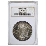 1881-S MORGAN DOLLAR, NGC MS-64